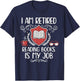 Retired Reading Books is My Job Shield Book Lover T-Shirt - T-Shirt | Navy