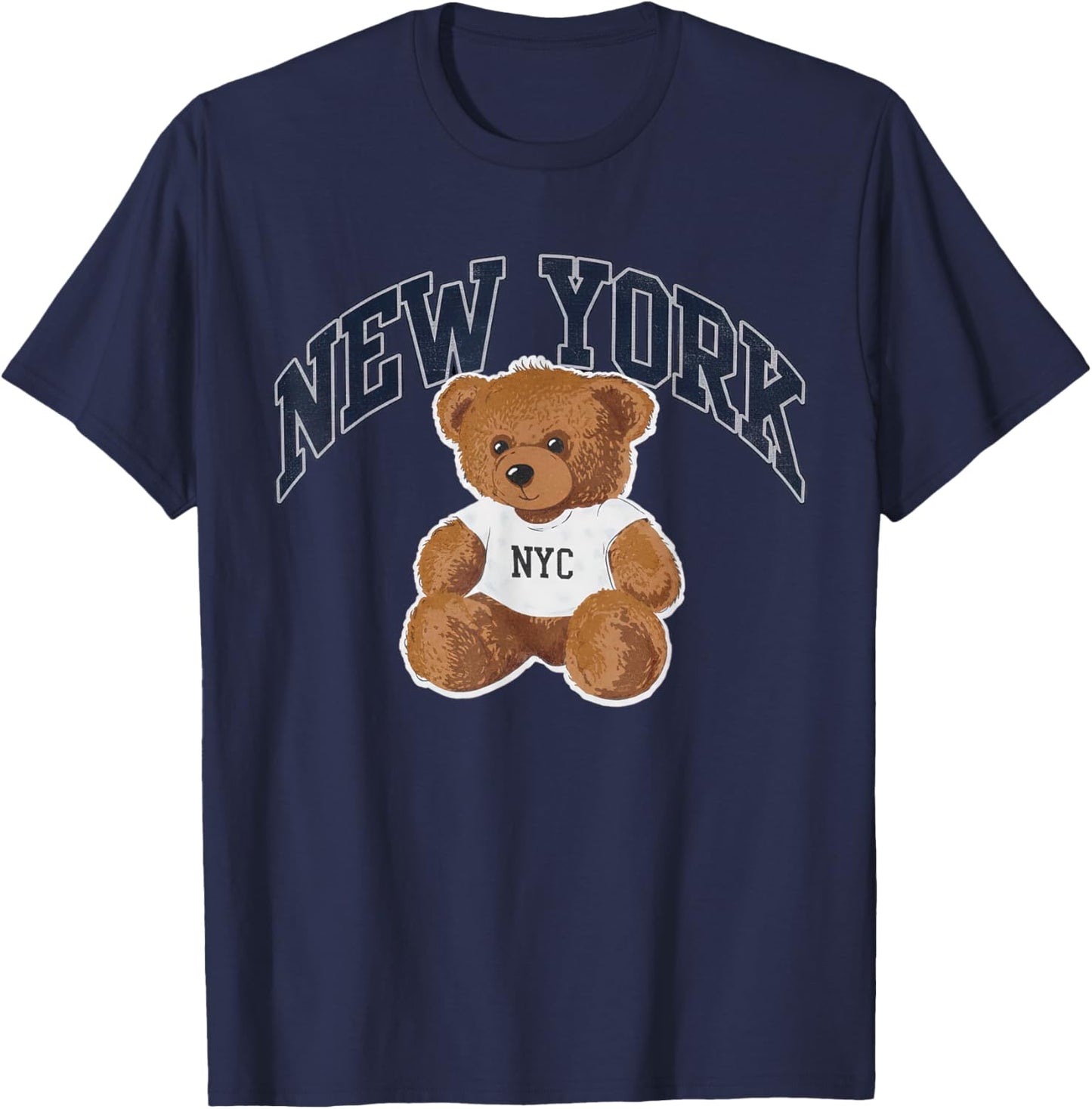 New York Teddy Bear NYC Vintage Style T-Shirt - T-Shirt | Navy