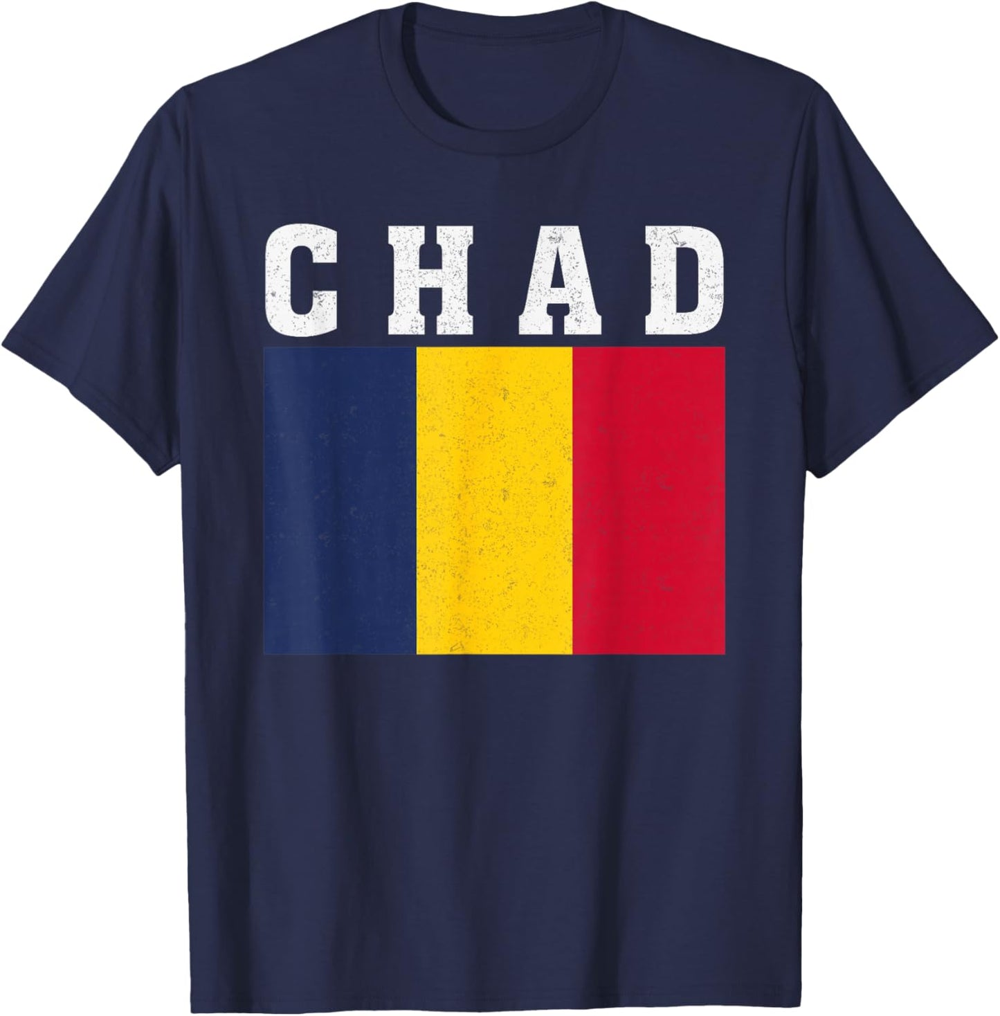 Chad Flag Patriotic National Roots Souvenir T-Shirt - T-Shirt | Navy