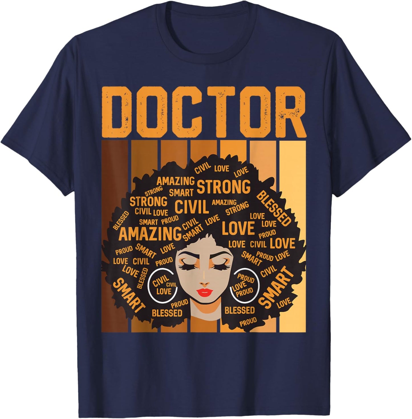 Doctor Powerful Black History Month Black Pride Design T-Shirt - T-Shirt | Navy