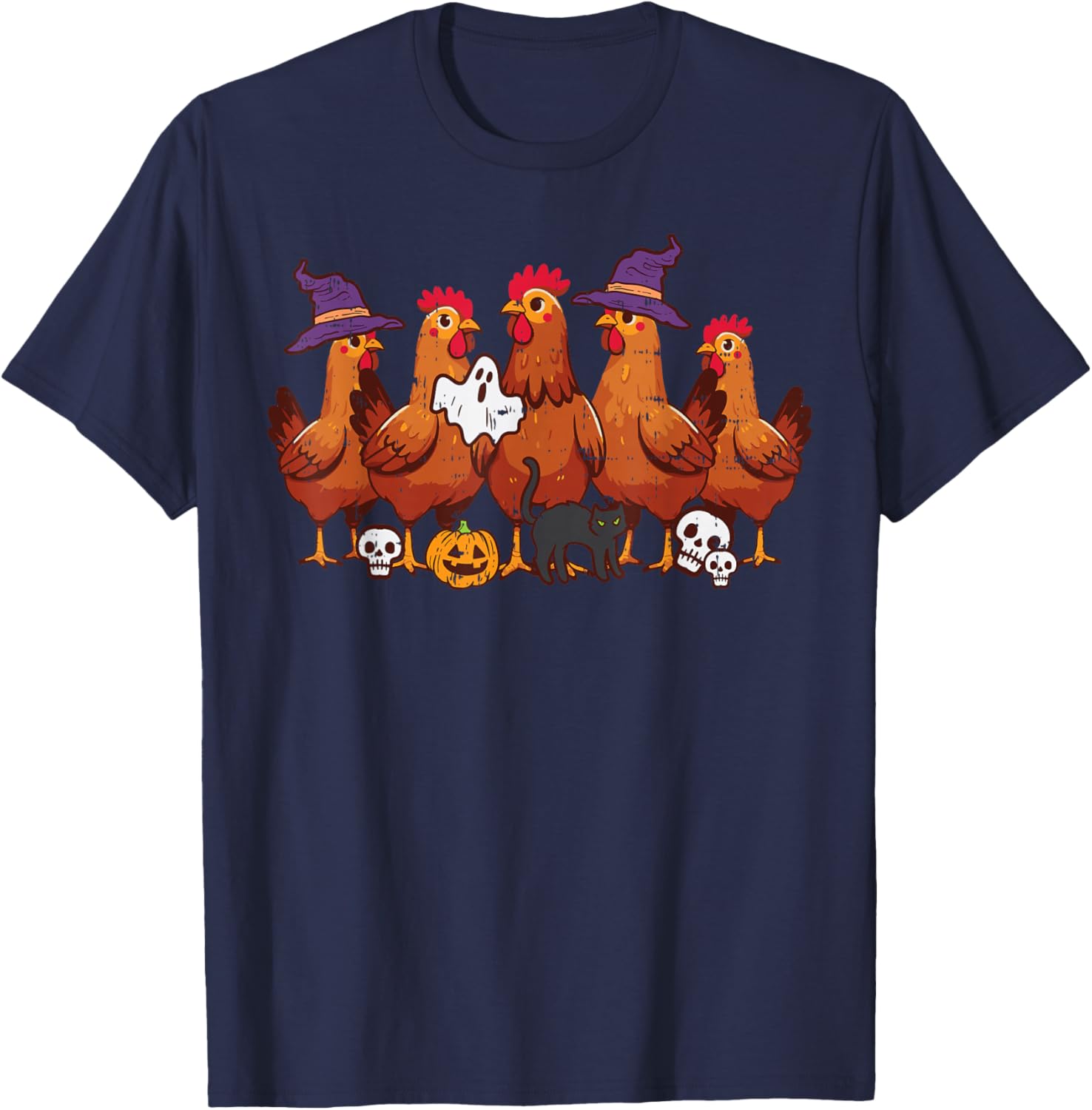 Halloween Chickens Farm Animal Costume Farmer Men Women Kids T-Shirt - T-Shirt | Navy