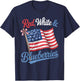 Red White & Blueberries Coquette Flag Bow T-Shirt - T-Shirt | Navy