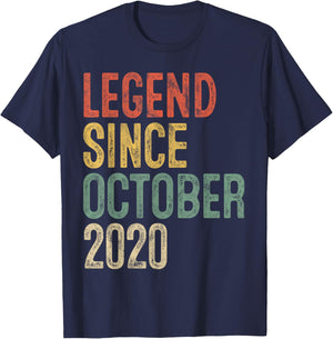 Legend October 2020 5th Birthday Boy Girl 5 Year Old T-Shirt - T-Shirt | Navy