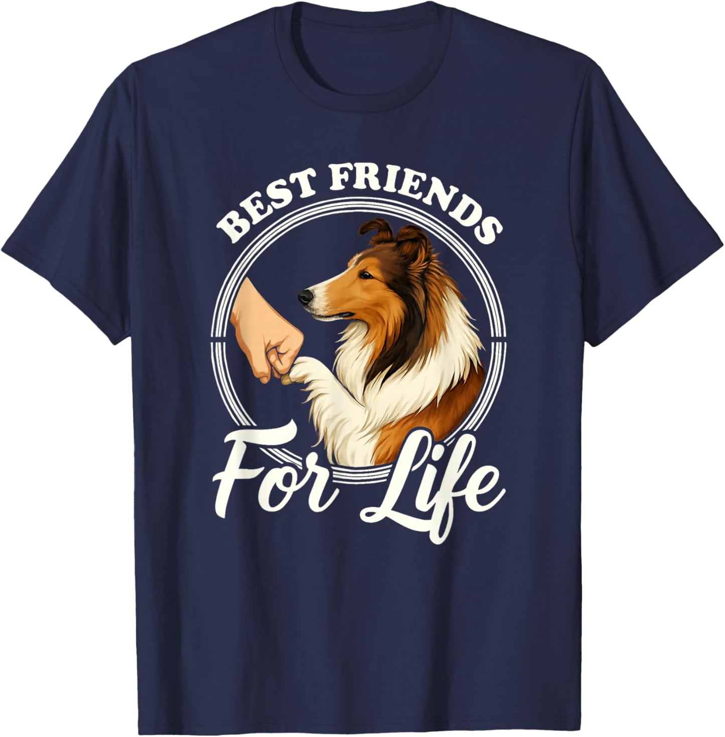 Rough Collie Dog Lover Design Beautiful Collie T-Shirt - T-Shirt | Navy