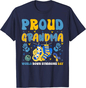 Retro Proud Grandma World Down Syndrome Day Grandmother Girl T-Shirt - T-Shirt | Navy