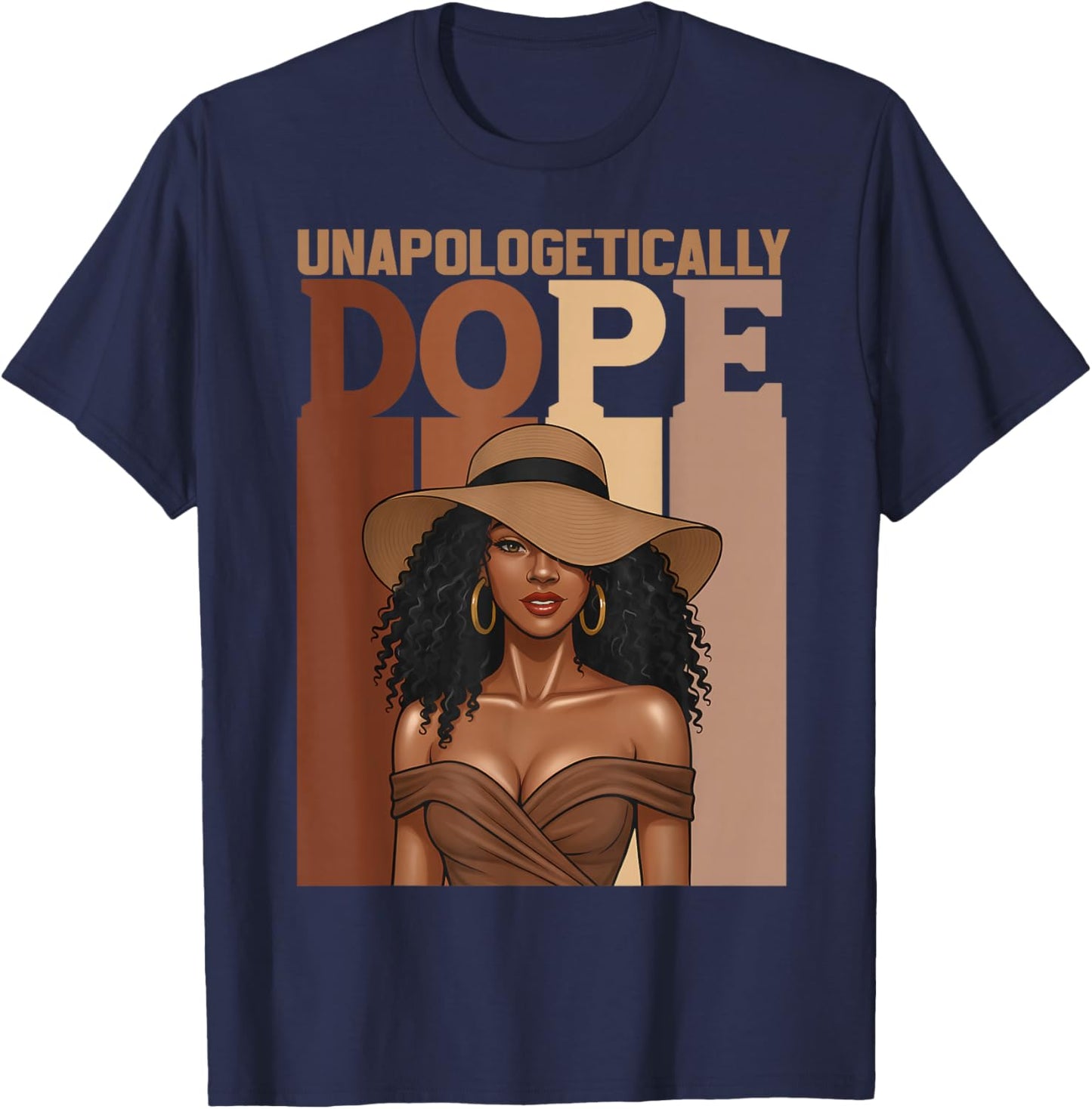 Black Women Unapologetically Dope Black History Afro Girls T-Shirt - T-Shirt | Navy