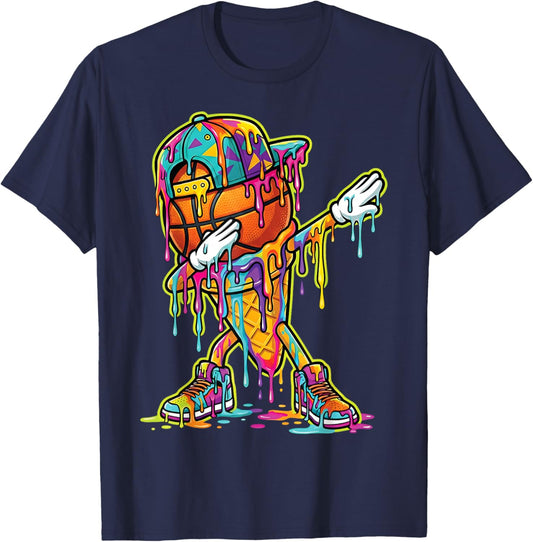 Basketball Ice Cream Dripping Dabbing Basketball Drip Boys T-Shirt - T-Shirt | Navy