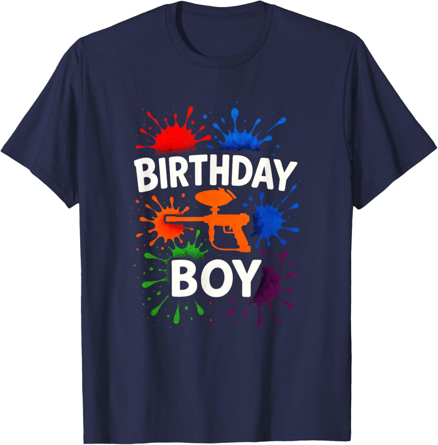 Birthday BOY - Paintball Party Fun Design T-Shirt - T-Shirt | Navy