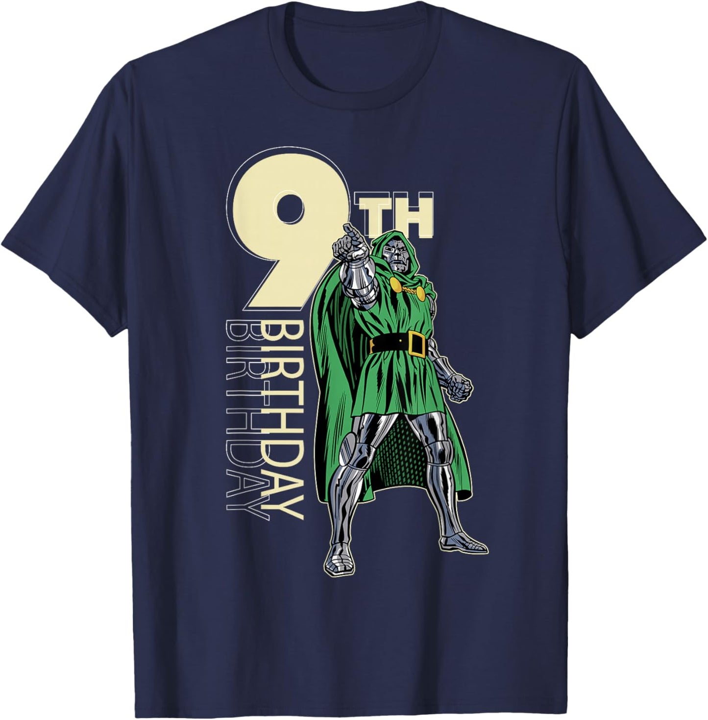 Marvel Comics Retro Dr. Doom 9th Birthday T-Shirt - T-Shirt | Navy