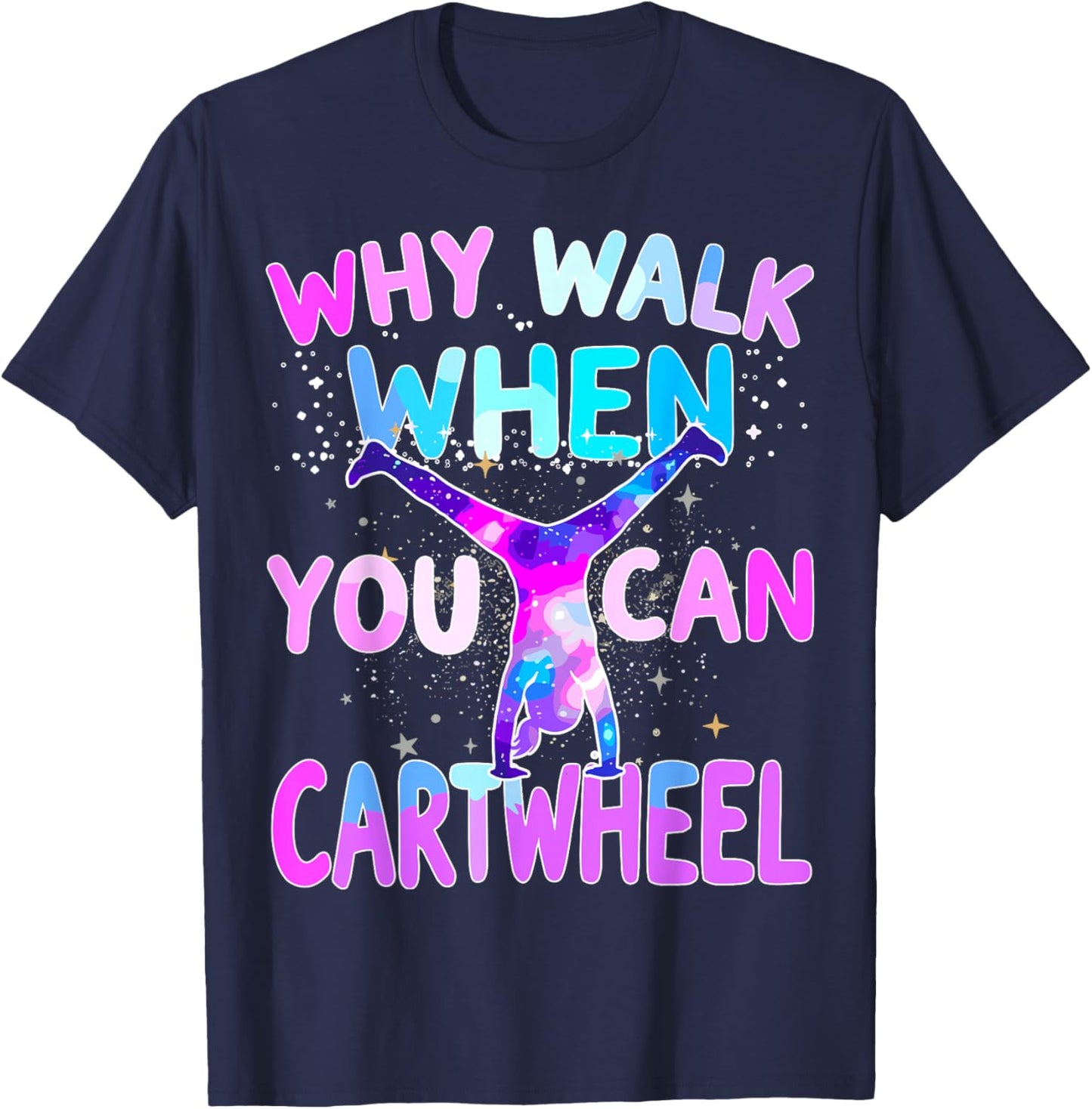 Cartwheel Gymnast Girl Gymnastics T-Shirt - T-Shirt | Navy