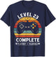 Level 23 Complete 23rd Wedding Anniversary Gamer Vintage T-Shirt - T-Shirt | Navy