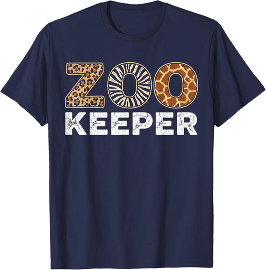 Zookeeper Costume Adult Men Zoo Animals Safari Zoo Keeper T-Shirt - T-Shirt | Navy