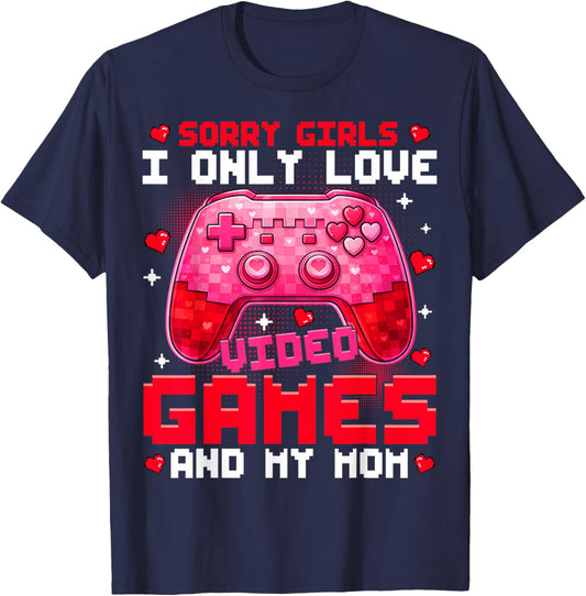 Video Games Funny Gamer Valentines Day for Teens Boys Kids T-Shirt - T-Shirt | Navy