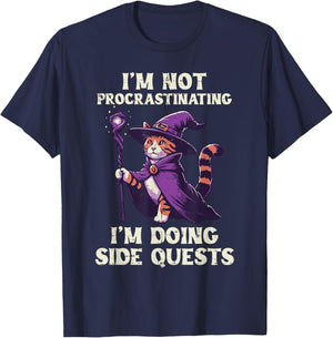 Gamer Not Procrastinating Doing Side Quests Men Women Kids T-Shirt - T-Shirt | Navy