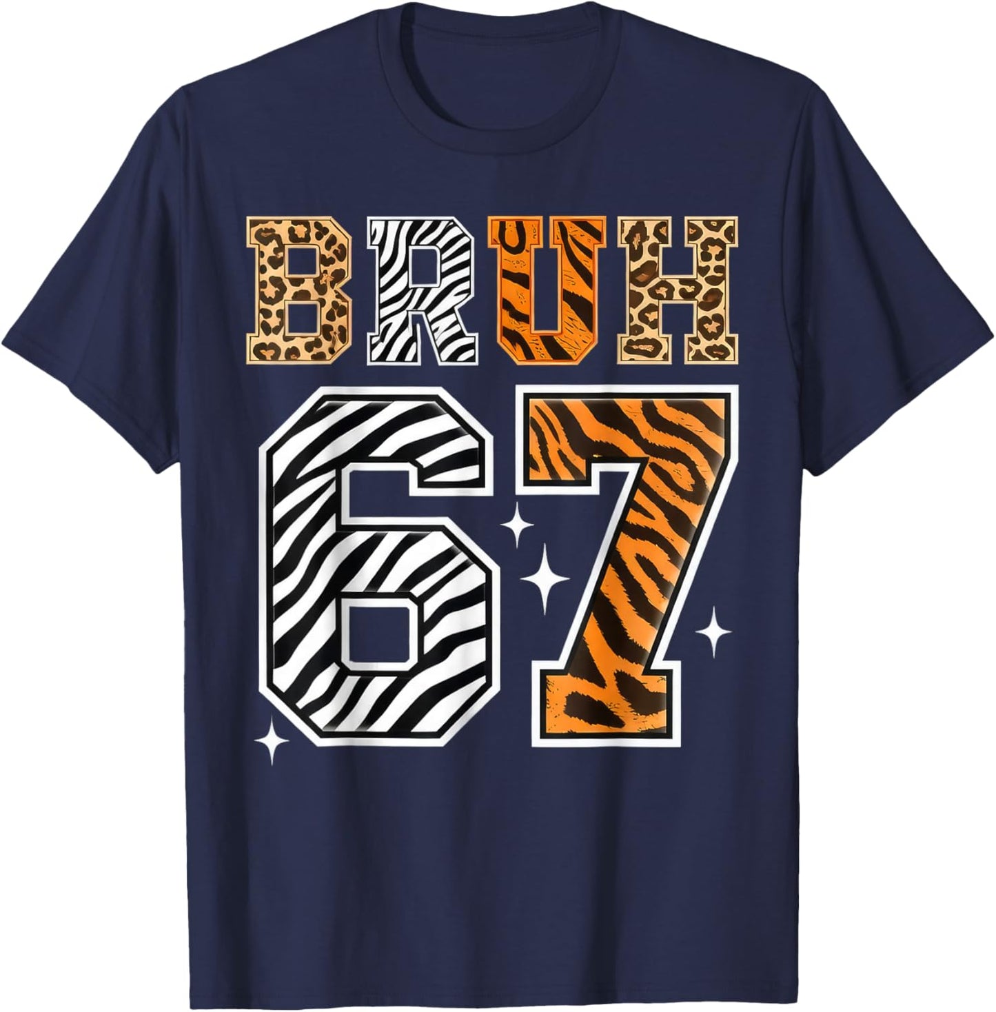 Bruh 67 Meme Safari Animals Wildlife Zookeeper Boy Kids T-Shirt - T-Shirt | Navy
