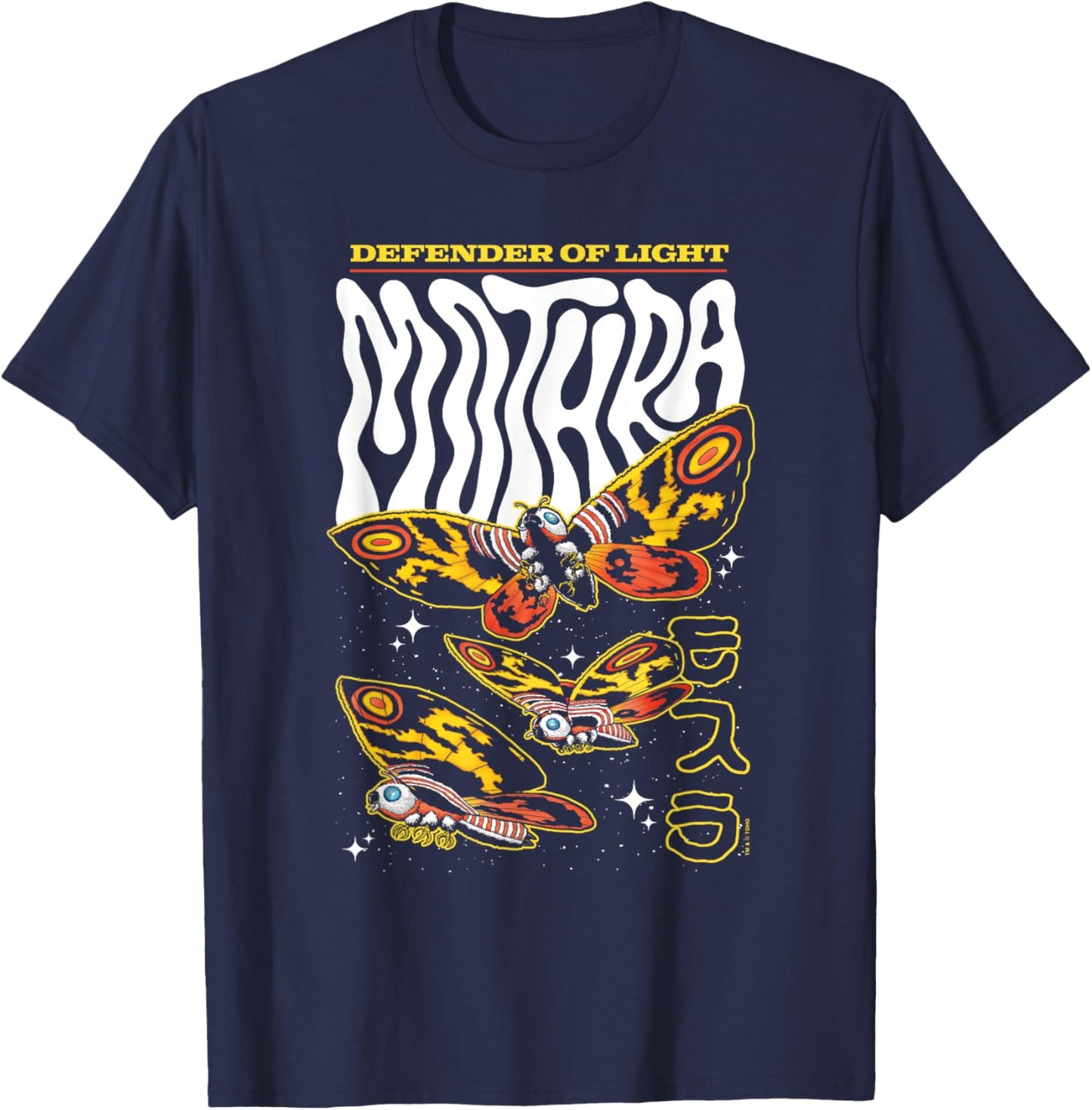 Godzilla Mothra Defender of Light Retro Collage Movie T-Shirt - T-Shirt | Navy