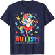 Dancing to A Different Beat Unicorn Autism Awareness Girl T-Shirt - T-Shirt | Navy