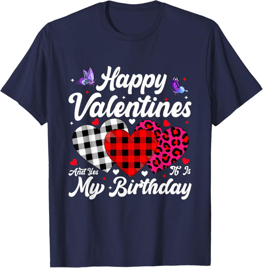 Happy Valentines Funny Heart Birthday Bday Men Women Kids T-Shirt - T-Shirt | Navy