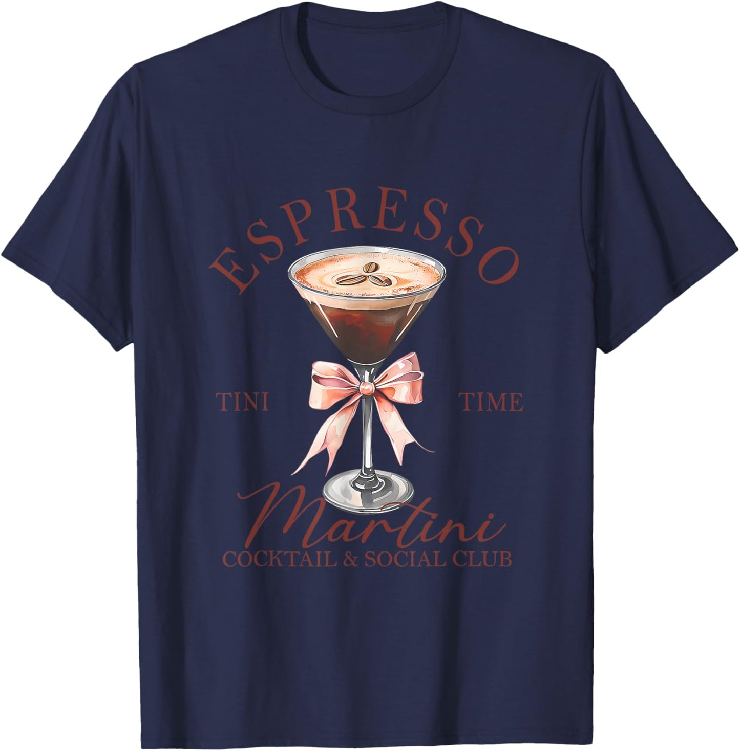Espresso Martini Social Club Drinking Cocktail T-Shirt - T-Shirt | Navy