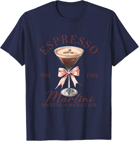 Espresso Martini Social Club Drinking Cocktail T-Shirt - T-Shirt | Navy