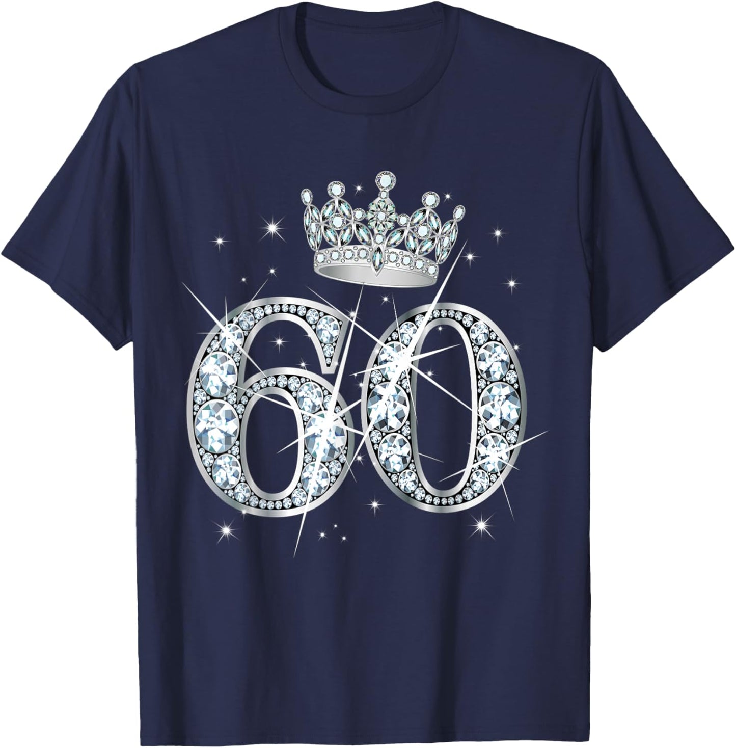 60th Birthday Queen Women Girls 60 Years Old Diamond Crown T-Shirt - T-Shirt | Navy