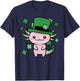 St Patricks Day Axolotl Top Hat Saint Paddys Kids Women Men T-Shirt - T-Shirt | Navy