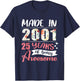 25th Birthday Gift Made in 2001 25 Years of Being Awesome T-Shirt - T-Shirt | Navy