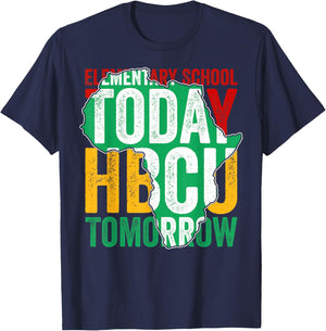 Elementary School Today HBCU Tomorrow Africa Map Afro Kids T-Shirt - T-Shirt | Navy