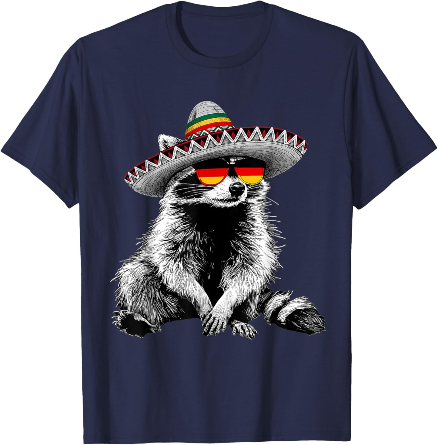 Deutschland Raccoon Germany Flag German Pride T-Shirt - T-Shirt | Navy