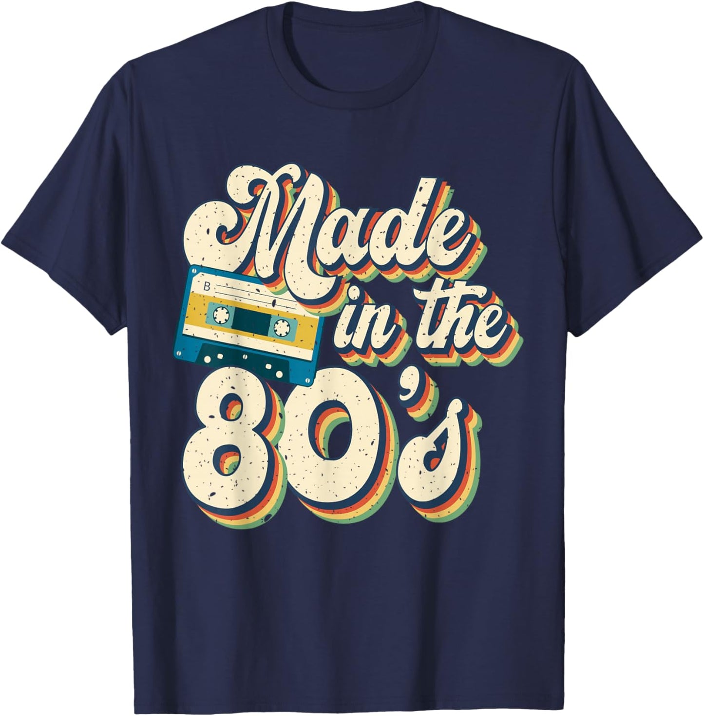 The 1980s Theme Retro This is My 80s Costume Vintage T-Shirt - T-Shirt | Navy