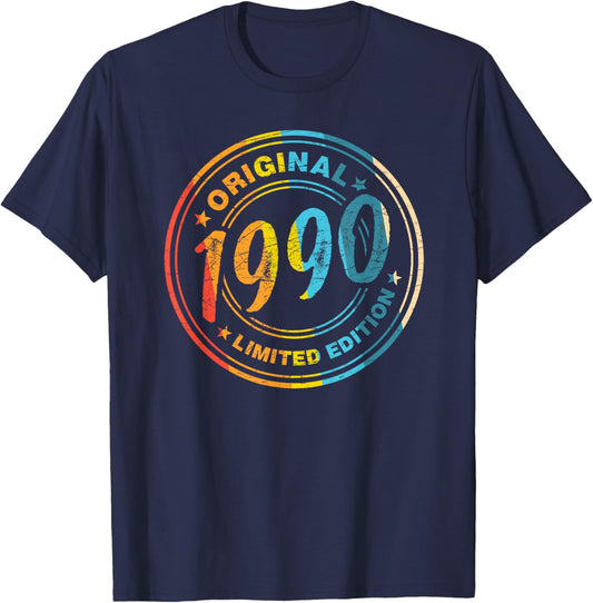 36th Birthday Retro Vintage 1990 Men Women T-Shirt - T-Shirt | Navy