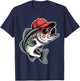 Funny Valentine Fishing Bass Heart Sunglasses Kids Boys T-Shirt - T-Shirt | Navy
