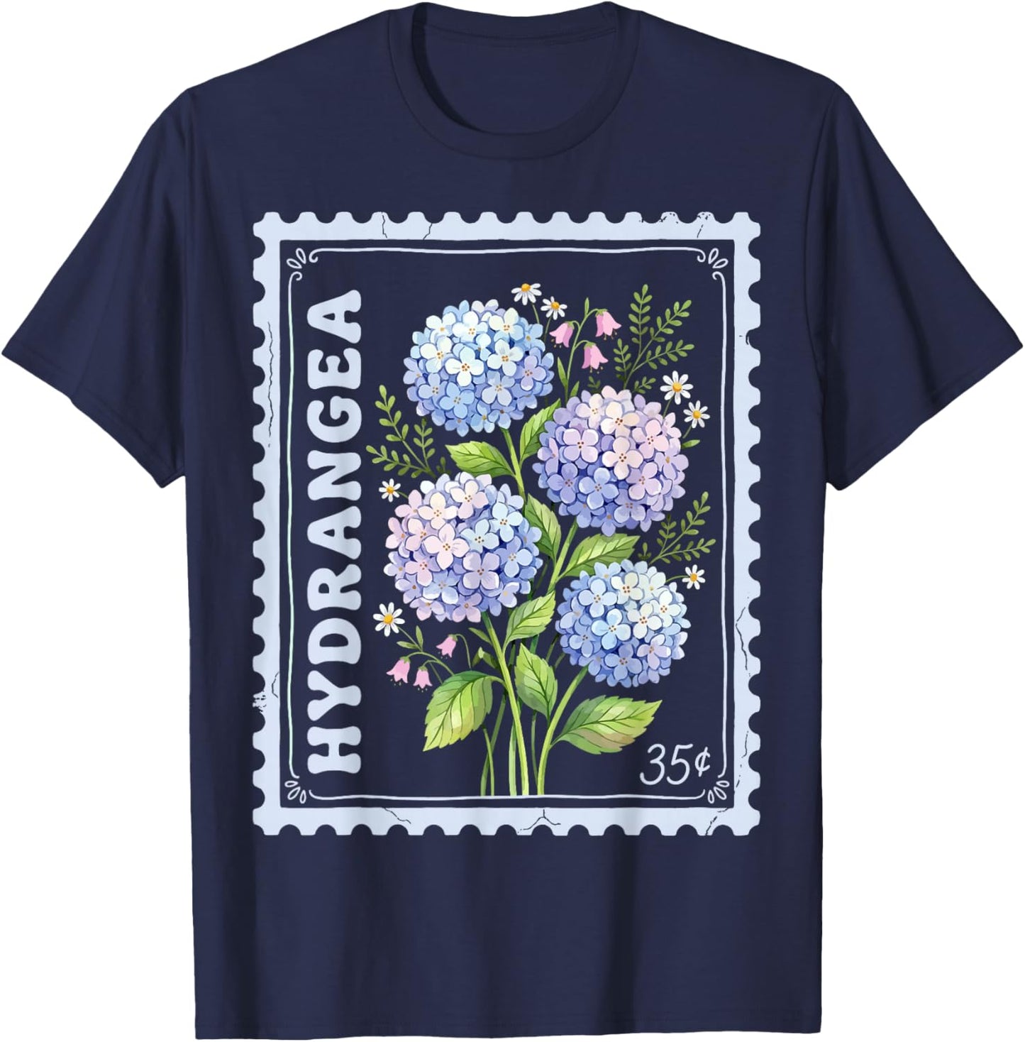 Hydrangea T-Shirt - T-Shirt | Navy