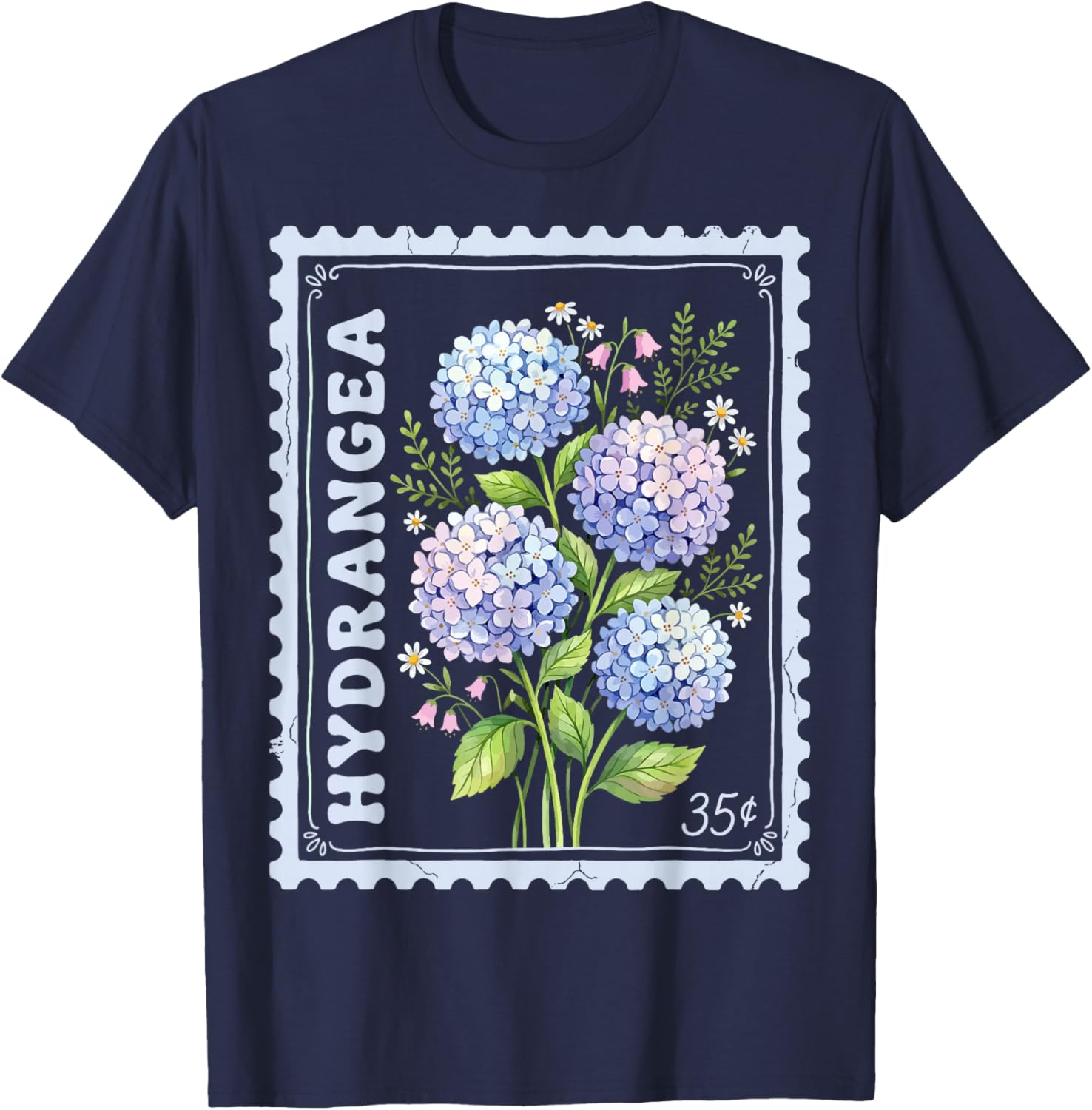 Hydrangea T-Shirt - T-Shirt | Navy