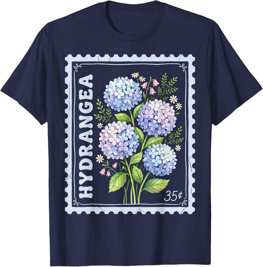 Hydrangea T-Shirt - T-Shirt | Navy