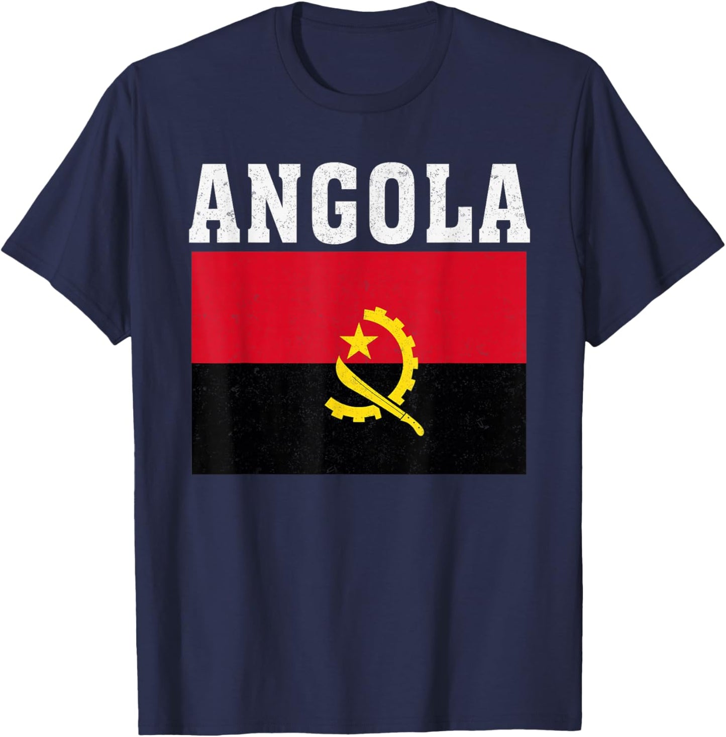 Angola Flag Patriotic National Roots Souvenir T-Shirt - T-Shirt | Navy
