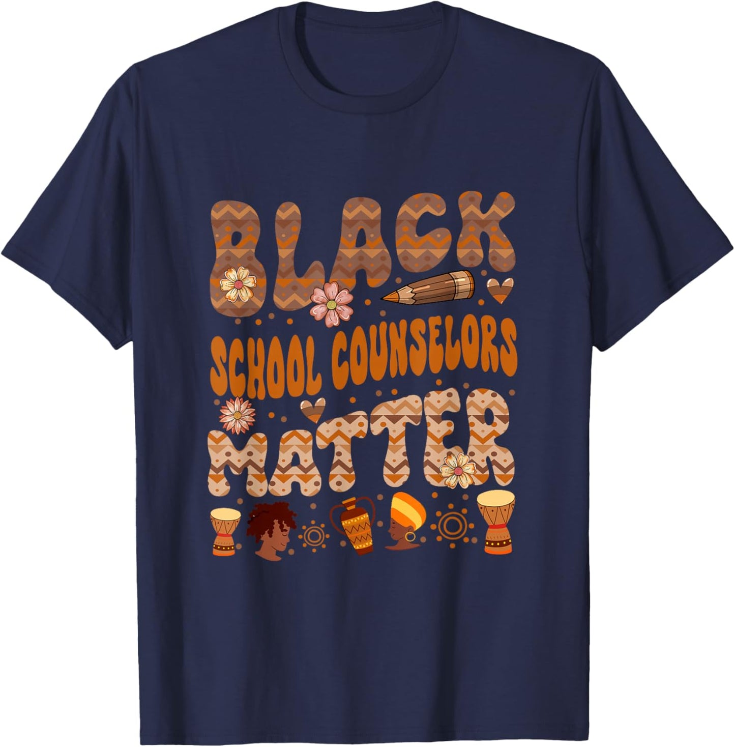 Black Costume School Counselor Job Proud Black History Month T-Shirt - T-Shirt | Navy