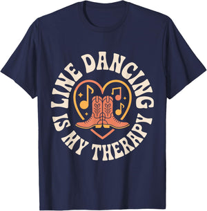 Line Dancing is My Therapy T-Shirt - T-Shirt | Navy