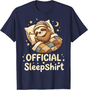 Sleeping Sloth Official Sleepshirt Sleepwear Pajama Bedtime T-Shirt - T-Shirt | Navy