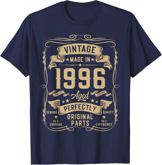 Vintage 1996 30yr 30th Birthday Gifts 30 Years Old T-Shirt - T-Shirt | Navy