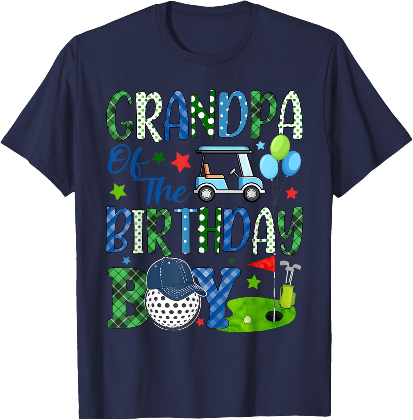 Grandpa of The Birthday Boy Golf Sport Matching Family T-Shirt - T-Shirt | Navy