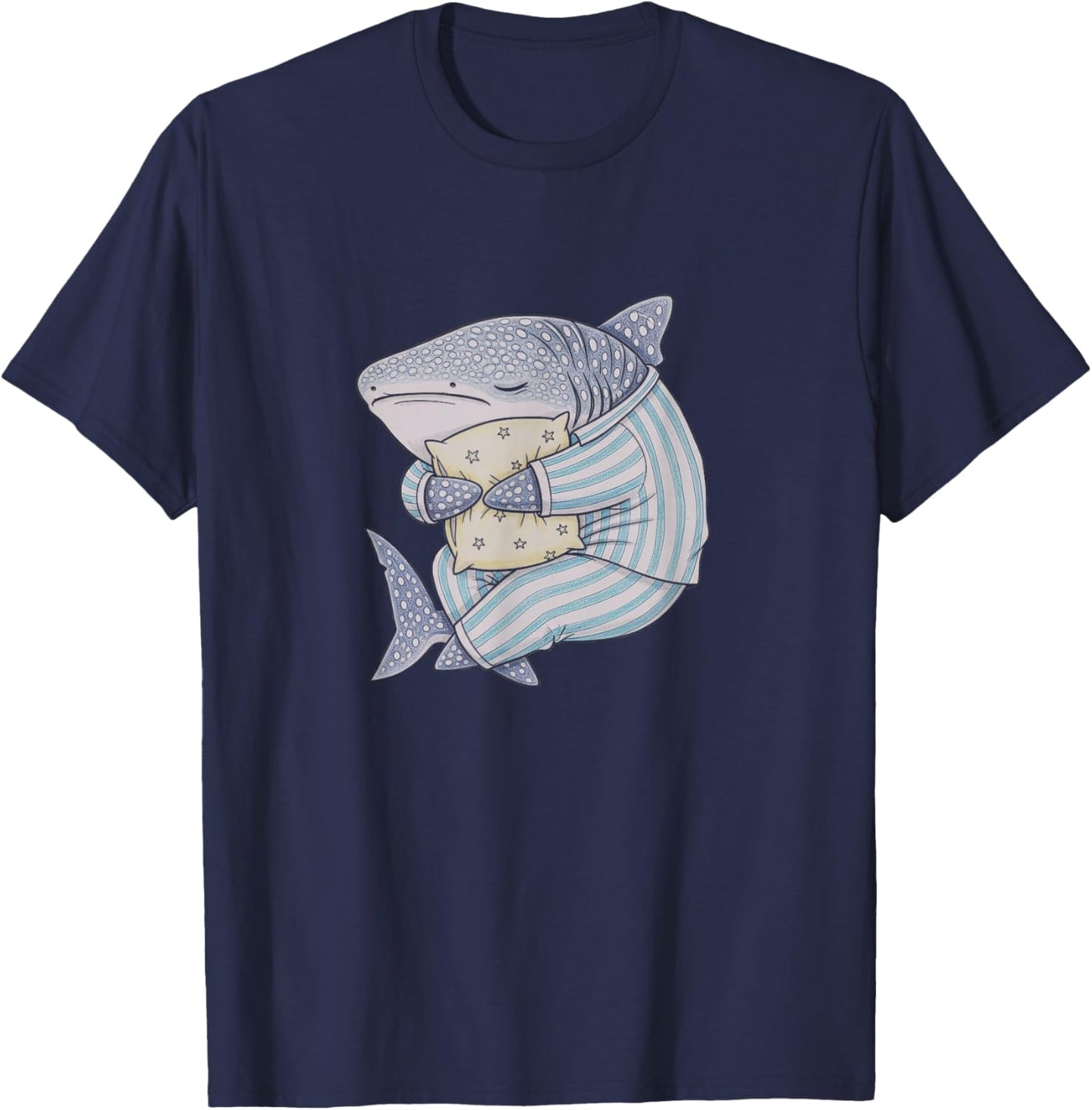 Sleeping Pajama Whale Shark Drawing Art Design T-Shirt - T-Shirt | Navy