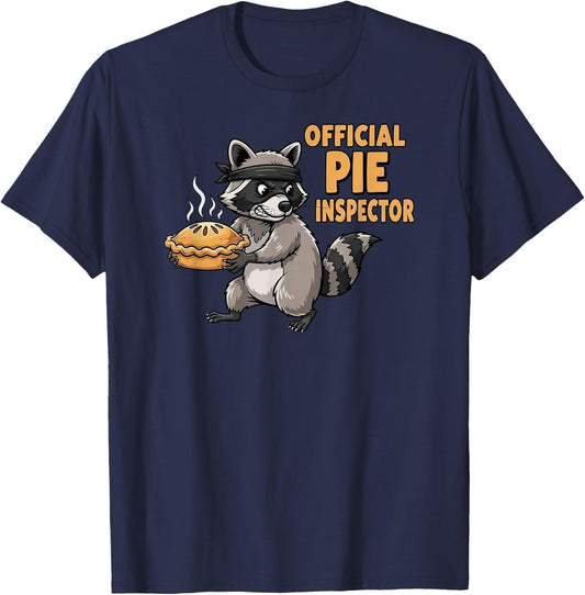 Official Pie Inspector Funny Thanksgiving Raccoon T-Shirt - T-Shirt | Navy