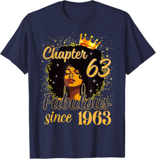 Chapter 63 Fabulous Since 1963 Birthday Party for Girls T-Shirt - T-Shirt | Navy