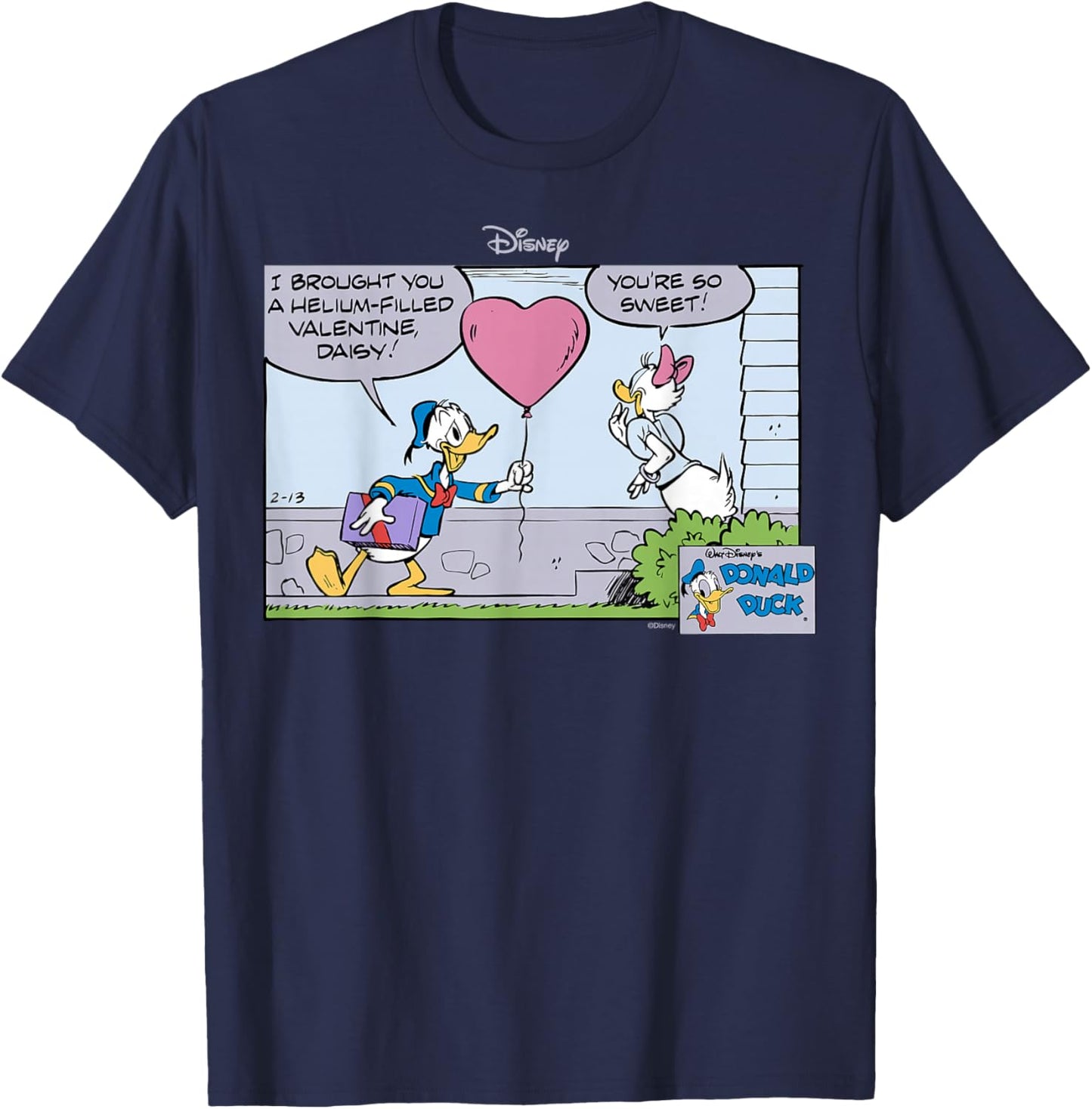 Disney Mickey and Friends Donald and Daisy Valentines T-Shirt - T-Shirt | Navy