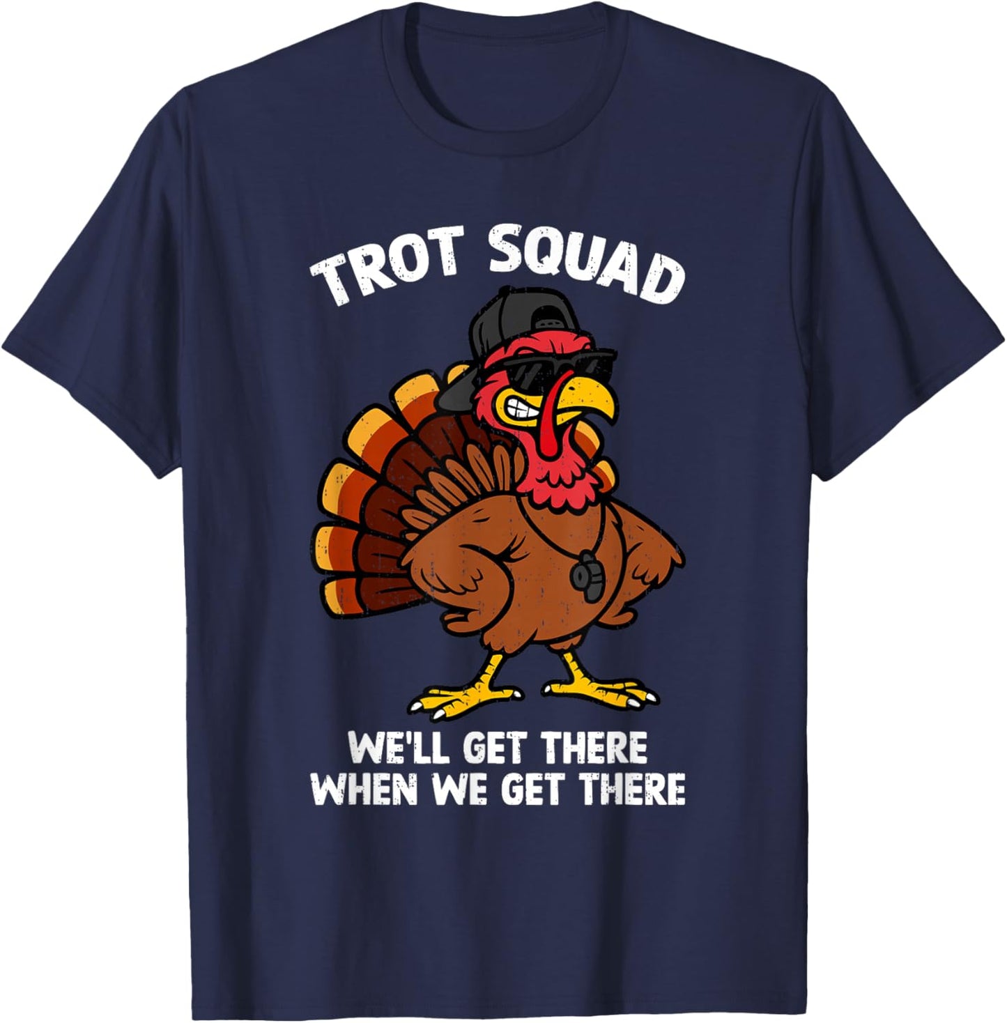 Trot Squad Funny Turkey Trot Thanksgiving Running Boys Girls T-Shirt - T-Shirt | Navy