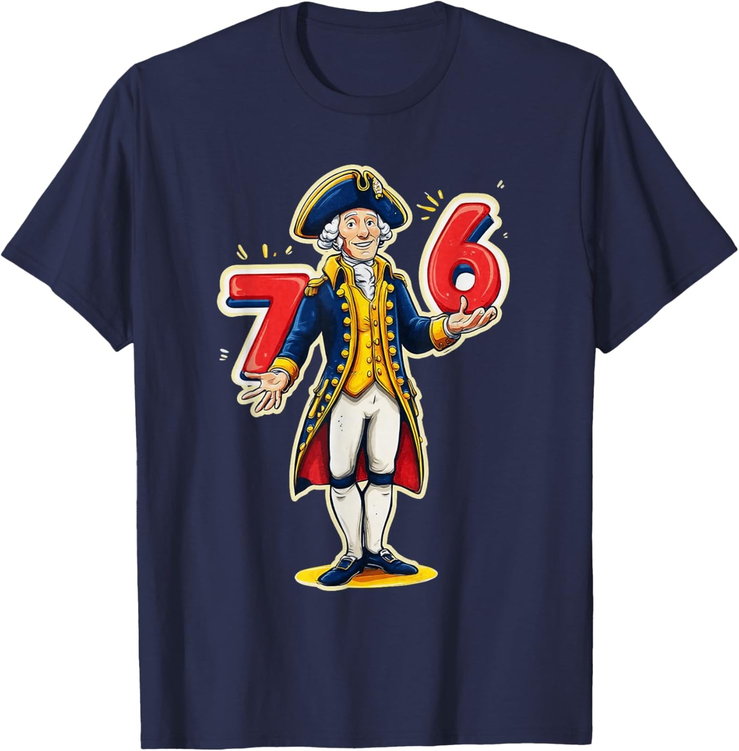 6-7 7-6 George Washington Shirt Six Seven American Design T-Shirt - T-Shirt | Navy