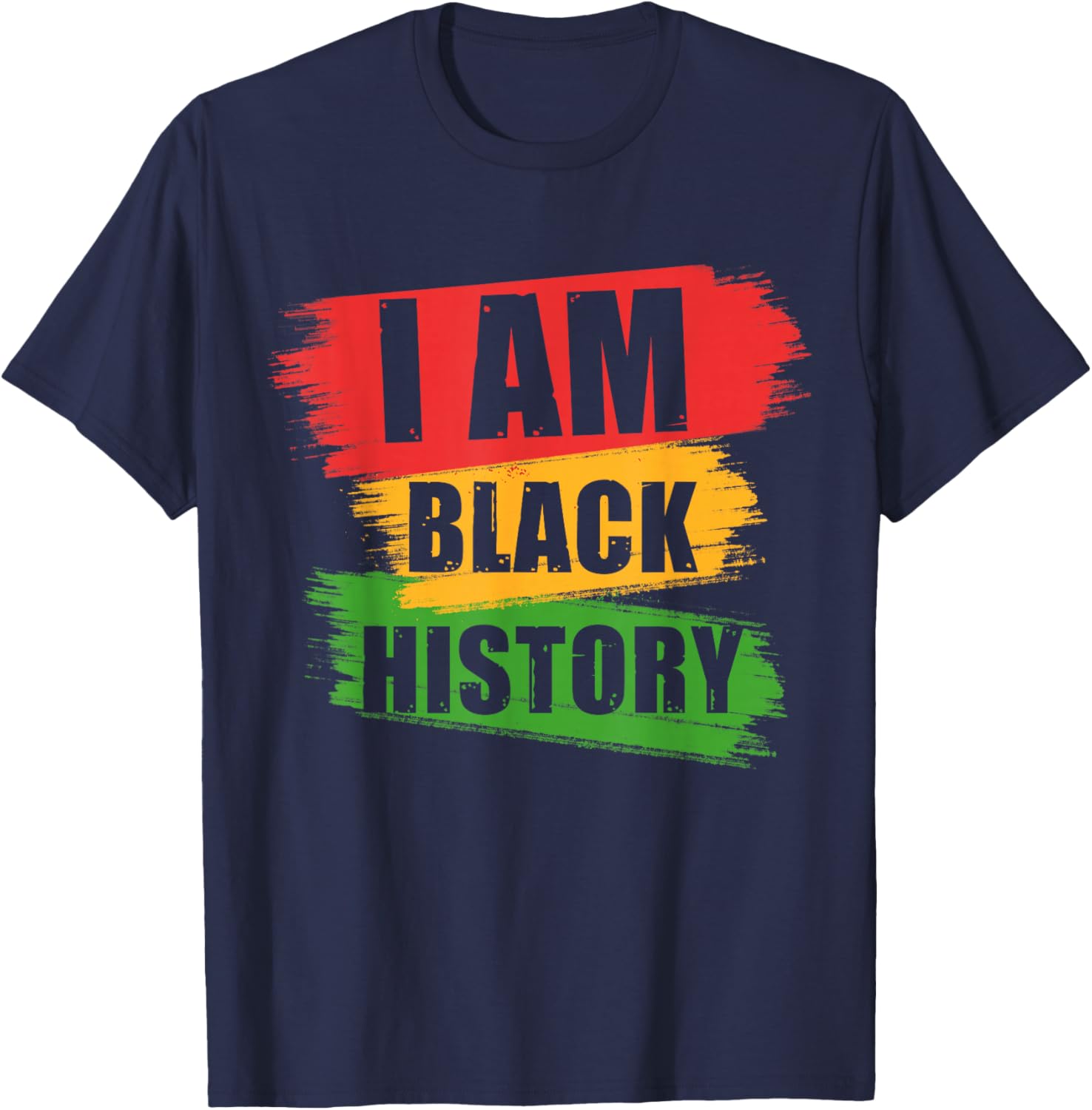 I Am Black History Pride Heart African American Love T-Shirt - T-Shirt | Navy