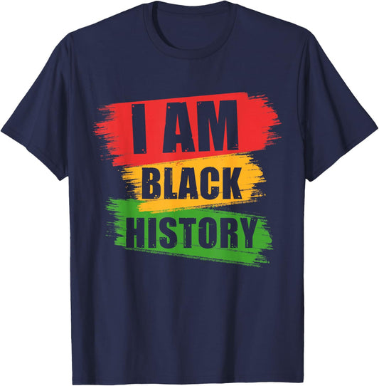 I Am Black History Pride Heart African American Love T-Shirt - T-Shirt | Navy