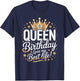 Birthday Queen Livin’ Best Life Crown Bday Celebration T-Shirt - T-Shirt | Navy